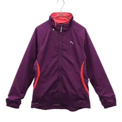 PUMA プーマ ワンポイントプリント トレーニング ウインドブレーカー S パープル スポーツ ウォームアップ ジャケット レディース 古着