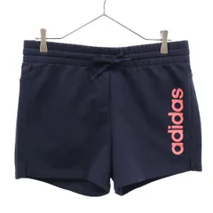 未使用 adidas アディダス ロゴプリント トレーニング スウェット ショートパンツ 2XOT ネイビー ビッグサイズ レディース 古着