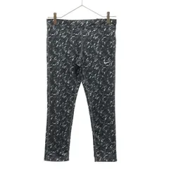 未使用 NIKE ナイキ 総柄 トレーニング タイトフィット クロップレングス レギンス M グレー系 レディース 古着