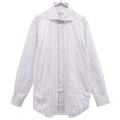 TOMORROW LAND PILGRIM トゥモローランド ピルグリム ストライプ 長袖 シャツ 39 ホワイト系 コットンシャツ メンズ 古着