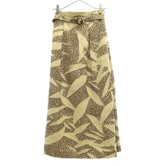 Lily Brown リリーブラウン LWFS191039 レオパード ロング丈 リーフ プリーツスカート F ベージュ レディース 古着