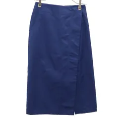 未使用 UNIQLO +J ユニクロ プラスジェイ ミディ丈 ラップスカート 55 ネイビー レディース 古着
