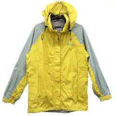 Columbia コロンビア アウトドア ナイロン マウンテンパーカー M ブルー×イエロー 収納ポーチ付き レディース 古着