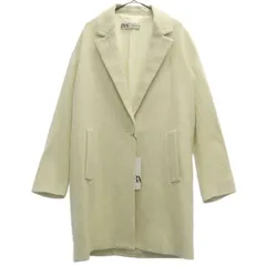 未使用 ZARA ザラ コットンブレンド チェスターコート XS ホワイト レディース 古着