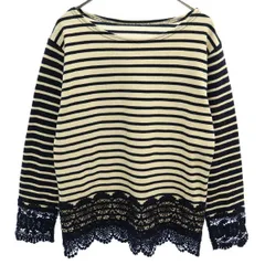 person&people パーソンアンドピープル ボーダー 長袖 Tシャツ ネイビー×ホワイト ロンT レディース 古着