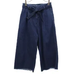 niko and... ニコアンド カットオフ ストレートデニムパンツ 4 ネイビー ジーパン レディース 古着