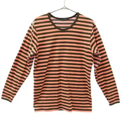 marimekko マリメッコ ボーダー柄 長袖 Tシャツ XS ブラック×ピンク ロンT レディース 古着