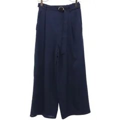 stola. ストラ ワイドパンツ 36 ブラック ベルト付 レディース 古着