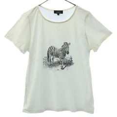 A.P.C. アーペーセー ゼブラ 半袖 Tシャツ S ホワイト クルーネック レディース 古着