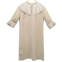 Lily Brown リリーブラウン 5分袖 プリ－ツレース ワンピース F ベージュ LWFO211045 レディース 古着