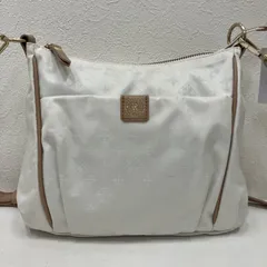 7926　russet　ラシット　ショルダーバッグ　オフホワイト　ホワイト　アイボリー　ベージュ　肩がけ　斜めがけ　クロスボディ　モノグラム　総柄　ナイロン　レザー　小さめ