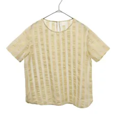 Iam I アイアムアイ ストライプ 半袖 カットソー F ホワイト×ゴールド レディース 古着