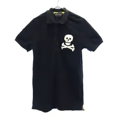 BEAMS ビームス 刺繍 半袖 ポロシャツ S ブラック 鹿の子地 メンズ 古着