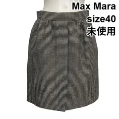 ◆ 未使用 マックスマーラ Max Mara トアーノ ミニスカート 千鳥格子柄 Aライン フロントスリット 毛100％ 40 L 11号 レディース S5Y646のサムネイル