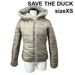 ■ 美品 セーブザダック SAVE THE DUCK アウター ジャケット リバーシブル 長袖 ショート 中綿 エコファー ベージュ XS レディース S5Y654