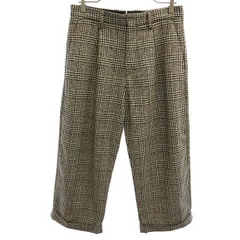 URBAN RESEARCH アーバンリサーチ ウールブレンド グレン チェック トラウザー ワイドパンツ M ブラック系 メンズ 古着