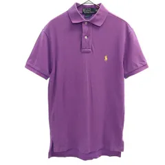Polo by Ralph Lauren ポロバイラルフローレン ワンポイントロゴ刺繍 半袖 ポロシャツ XS パープル 鹿の子地 カスタムフィット メンズ 古着