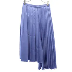 未使用 Ray Beams レイビームス ロング丈 アシンメトリー プリーツスカート 1 ブルー レディース 古着