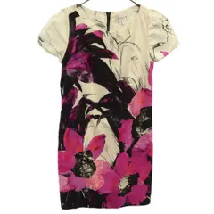 MILLY ミリー USA製 花柄 半袖 ワンピース 0 ピンク系 レディース 古着