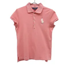 POLO RALPH LAUREN ポロラルフローレン 半袖 ポロシャツ L（12-14） ピンク 鹿の子地 キッズ 古着