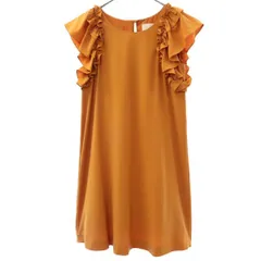 Ray Beams レイビームス 半袖 ワンピース 1 オレンジ フリル袖 レディース 古着