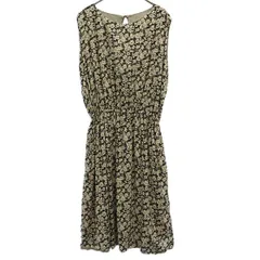 未使用 ROSSO ロッソ プリント ノースリーブ リバーシブル ワンピース F ブラック アーバンリサーチ レディース 古着