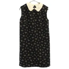 SNIDEL スナイデル 花柄 ノースリーブ カラーポイント ミニワンピース 0 ブラック系 SWFO171059 レディース 古着