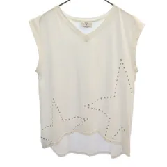 Converse TOKYO コンバーストウキョウ プリント ノースリーブ カットソー ホワイト レディース 古着