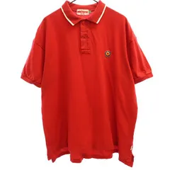 miki house MEN'S ミキハウスメンズ ワッペン 半袖 ポロシャツ L レッド 鹿の子地 メンズ 古着