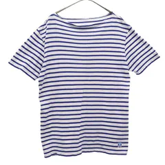 ORCIVAL オーシバル 日本製 ボーダー 半袖 ボートネック バスクシャツ ホワイト×ブルー レディース 古着