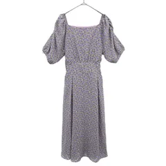 tocco closet トッコクローゼット 未使用 総柄 花柄 半袖 ワンピース M パープル系 レディース 古着