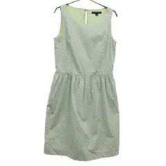 Brooks Brothers ブルックスブラザーズ 総柄 ノースリーブ ワンピース 6 グリーン レディース 古着