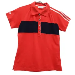 adidas アディダス 切替 ゴルフ 半袖 ポロシャツ S/P レッド レディース 古着