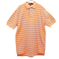 Polo by Ralph Lauren ポロバイラルフローレン 未使用 ボーダー 半袖 ポロシャツ M オレンジ×ブルー メンズ 古着