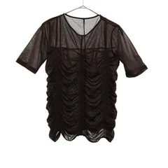 Lily Brown リリーブラウン LWCT211176 半袖 カットギャザーシアー カットソー F ブラウン レディース 古着