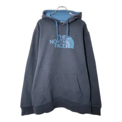 THE NORTH FACE ノースフェイス ロゴ スウェットパーカー アウトドア ネイビー(メンズ XL)中古 古着 V9568