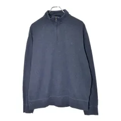 Polo by Ralph Lauren ポロ ラルフローレン ワンポイントロゴ ハーフジップ スウェット ネイビー(メンズ L)中古 古着 V9587