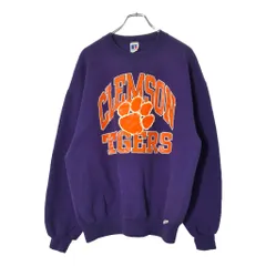 90年代 USA製 RUSSELL ATHLETIC ラッセル クレムソン・タイガース スウェット カレッジ パープル(メンズ XL)中古 古着 V9711