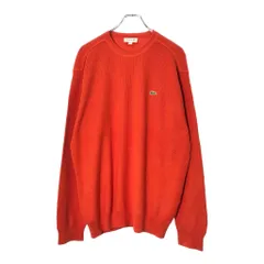 LACOSTE ラコステ コットンニットセーター オレンジ(メンズ M)中古 古着 V9708