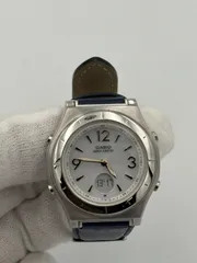 ▪️CASIO カシオ 電波ソーラー 腕時計 レディース 本革ベルト デジアナ シルバー