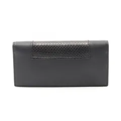 グッチ GUCCI 二つ折り長財布 386836 ブラック レザー エキゾチックレザー 長札入れ レディース Used A