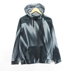 ナイキ NIKE パーカー トップス 長袖 プルオーバー 総柄 DRI-FIT 裏フリース ロゴ M グレー系 スポーツウェア ※EKM