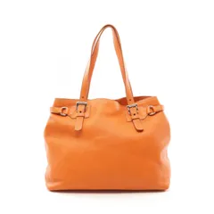 プラダ PRADA トートバッグ オレンジ レザー ハンドバッグ レディース Used B