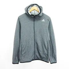 アディダス adidas 518055 ジャケット パーカー スウェット 長袖 ジップアップ ロゴ M グレー スポーツウェア ※EKM