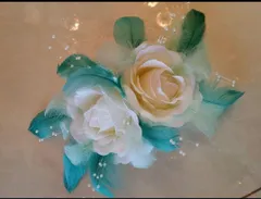 緑の羽根が可愛い髪飾り成人式 結婚式 卒業式 和装に【041】