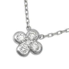 VENDOME AOYAMA ヴァンドーム青山 デザイン ダイヤ ネックレス K18WG 750 ホワイトゴールド ダイヤモンド 0.11ct 36.5cm アジャスター付 首飾り アクセサリー レディース 送料無料 241100097029 ★