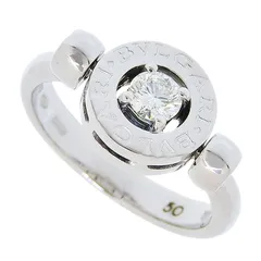 BVLGARI ブルガリ ブルガリブルガリ フリップ 1P ダイヤ リング K18WG 750 ホワイトゴールド ダイヤモンド #50 10号相当 指輪 アクセサリー レディース 送料無料 240101811683 ★