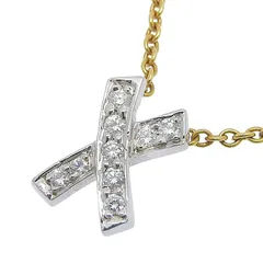 TIFFANY & Co. ティファニー パロマ・ピカソ グラフィティ X キス ダイヤ ネックレス K18YG Pt950 750 イエローゴールド プラチナ ダイヤモンド 40.5cm 首飾り アクセサリー レディース 240101836845 ★
