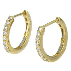 10金YG】ダイヤフープピアス0.16ct 中折れ式 クロッシング K10 - メルカリ