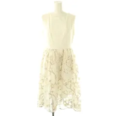 チェスティ Chesty ノースリーブ切替 刺繍ワンピース ひざ丈 0 ホワイト /DF ■OS